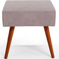 Kit 02 Puffs Banqueta Decorativa Com Pés Palito Suede Rosê - 2