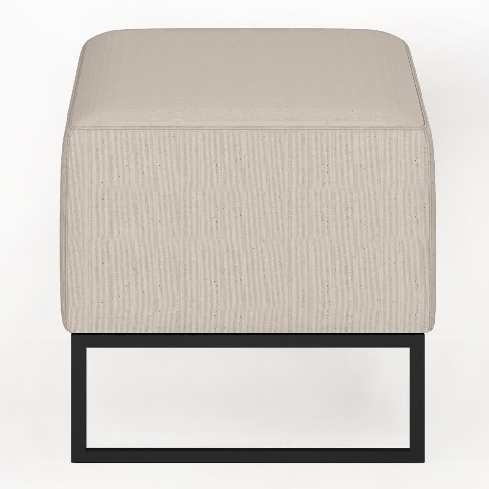 Kit 02 Puffs Cléo W01 Base De Ferro 90 Cm Linho Cru - 2