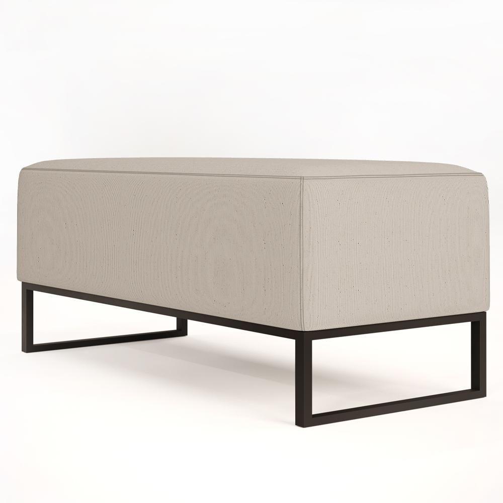 Kit 02 Puffs Cléo W01 Base De Ferro 90 Cm Linho Cru - 3