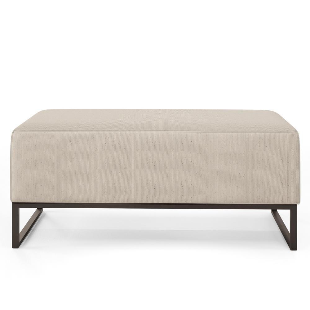 Kit 02 Puffs Cléo W01 Base De Ferro 90 Cm Linho Cru - 4