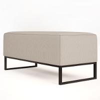 Kit 02 Puffs Cléo W01 Base De Ferro 90 Cm Linho Cru - 3