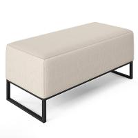 Kit 02 Puffs Cléo W01 Base De Ferro 90 Cm Linho Cru - 7