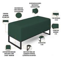 Kit 02 Puffs Cléo W01 Base Ferro 90 Cm Suede Verde Musgo - 6