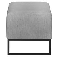 Kit 02 Puffs Cléo W01 Base De Ferro 90 Cm Linho Cinza - 2