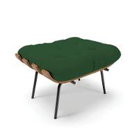 Kit 02 Puffs Costela Veludo Base Metálica Preto Cor Verde - 6