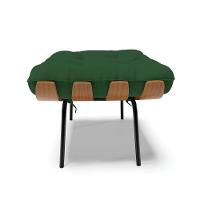 Kit 02 Puffs Costela Veludo Base Metálica Preto Cor Verde - 7