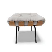 Kit 02 Puffs Costela Veludo Base Metálica Preto Cor Cinza - 7