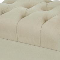 Kit 02 Puffs París Luis Xv Capitone Suede Bege Pés Madeira - 3