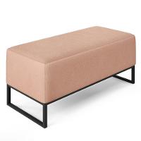 Kit 02 Puffs Cléo W01 Base De Ferro 90 Cm Linho Rosê - 7