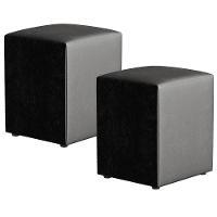 Kit 02 Puffs Quadrado L02 Couríssimo Preto - 1