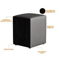 Kit 02 Puffs Quadrado L02 Couríssimo Preto - 4