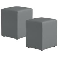 Kit 02 Puffs Quadrado L02 Corano Cinza - 1