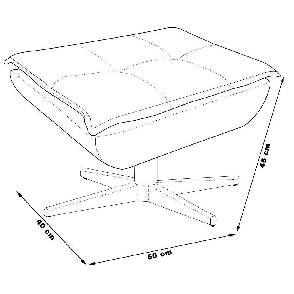 Kit 2 Puff'S Decorativos Base Giratória Cromada Charger Suede Grafite G19 - Gran Belo - 7