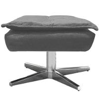 Kit 2 Puff'S Decorativos Base Giratória Cromada Charger Suede Grafite G19 - Gran Belo