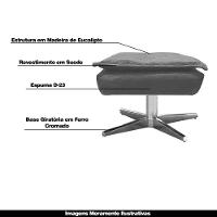 Kit 2 Puff'S Decorativos Base Giratória Cromada Charger Suede Grafite G19 - Gran Belo - 6