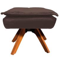 Kit 2 Puff'S Decorativos Base Giratória Em Madeira Charger Suede Marrom G19 - Gran Belo - 3