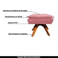 Kit 2 Puff'S Decorativos Base Giratória Em Madeira Charger Suede Rosê G19 - Gran Belo - 14