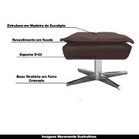 Kit 2 Puff'S Base Giratória Cromada Charger Suede Marrom - 6