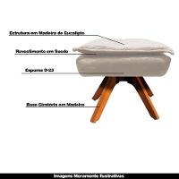 Kit 2 Puff'S Decorativos Base Giratória Em Madeira Charger Suede Bege G19 - Gran Belo - 6