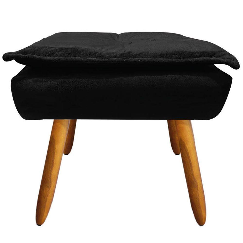 Kit 2 Puff'S Decorativos Pés Palito Charger Suede Preto G19 - Gran Belo - 3