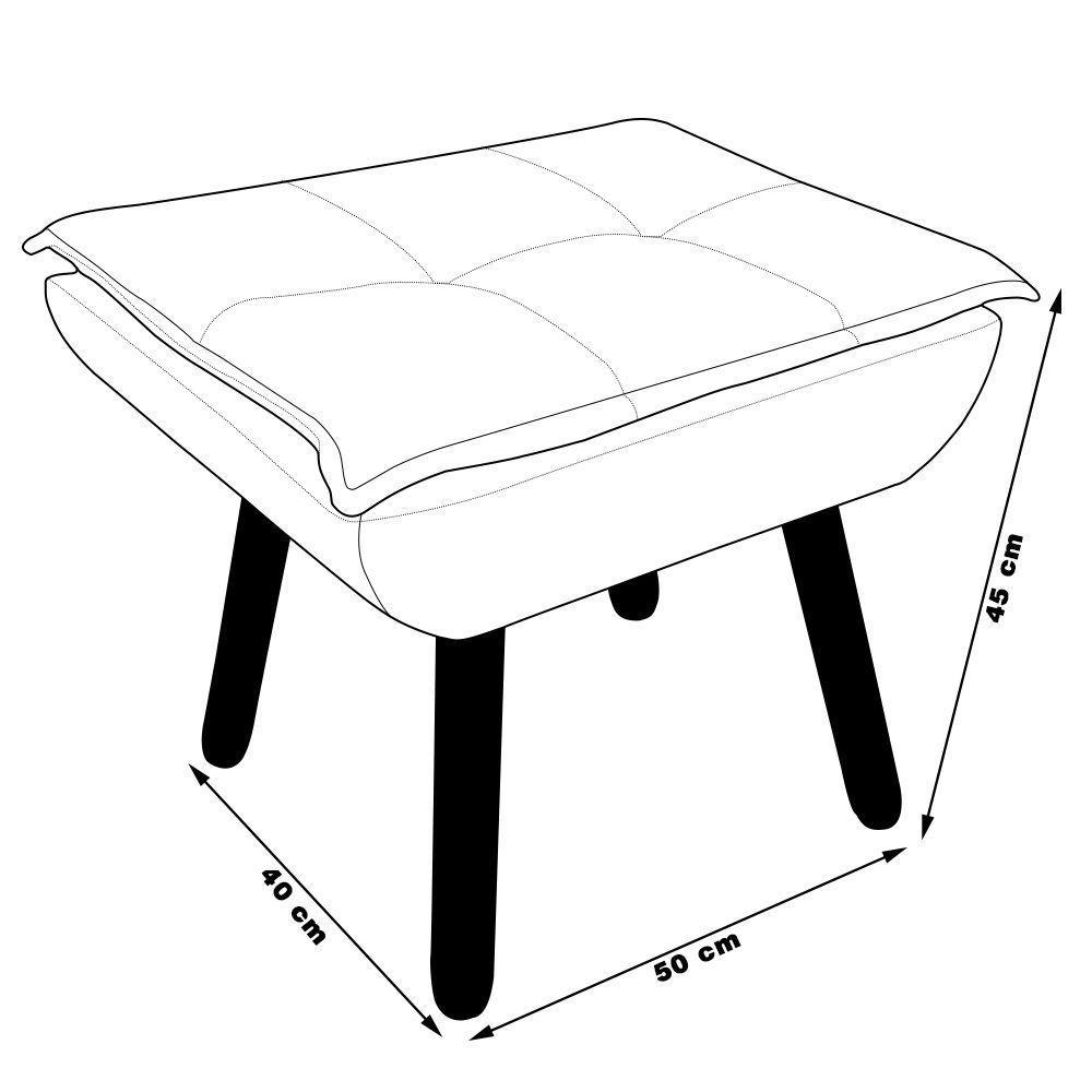 Kit 2 Puff'S Decorativos Pés Palito Charger Suede Preto G19 - Gran Belo - 7