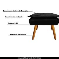 Kit 2 Puff'S Decorativos Pés Palito Charger Suede Preto G19 - Gran Belo - 6