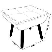 Kit 2 Puff'S Decorativos Pés Palito Charger Suede Preto G19 - Gran Belo - 7