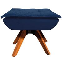 Kit 2 Puff'S Decorativos Base Giratória Em Madeira Charger Suede Azul Marinho G19 - Gran Belo - 2