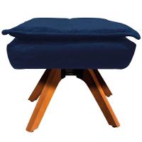 Kit 2 Puff'S Decorativos Base Giratória Em Madeira Charger Suede Azul Marinho G19 - Gran Belo - 3