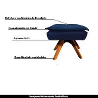 Kit 2 Puff'S Decorativos Base Giratória Em Madeira Charger Suede Azul Marinho G19 - Gran Belo - 6