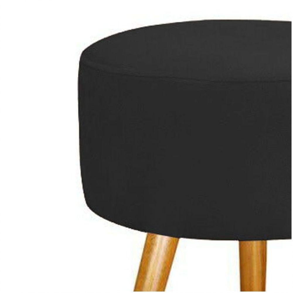Puf Puff Para Sala Camarim Maquiagem Banqueta Redonda Preto - 3