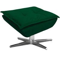 Puff Decorativo Base Giratória Cromada Charger Suede Verde G19 - Gran Belo - 1
