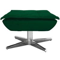 Puff Decorativo Base Giratória Cromada Charger Suede Verde G19 - Gran Belo - 2