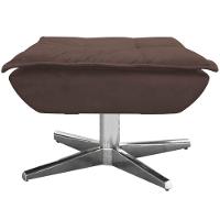 Puff Decorativo Base Giratória Cromada Charger Suede Marrom G19 - Gran Belo - 2