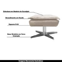 Puff Decorativo Base Giratória Cromada Charger Suede Bege G19 - Gran Belo - 5