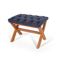 Puff Estofado Em Capitonê Retangular Eggeu Azul - 1