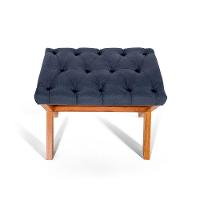 Puff Estofado Em Capitonê Retangular Eggeu Azul - 2