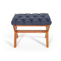 Puff Estofado Em Capitonê Retangular Eggeu Azul - 3