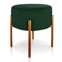 Puff Iron Suede Base Cobre Palito Verde - 1