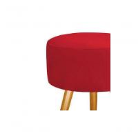 Puff Pufe Banqueta para Make Sala Quarto Suede Vermelho - 2