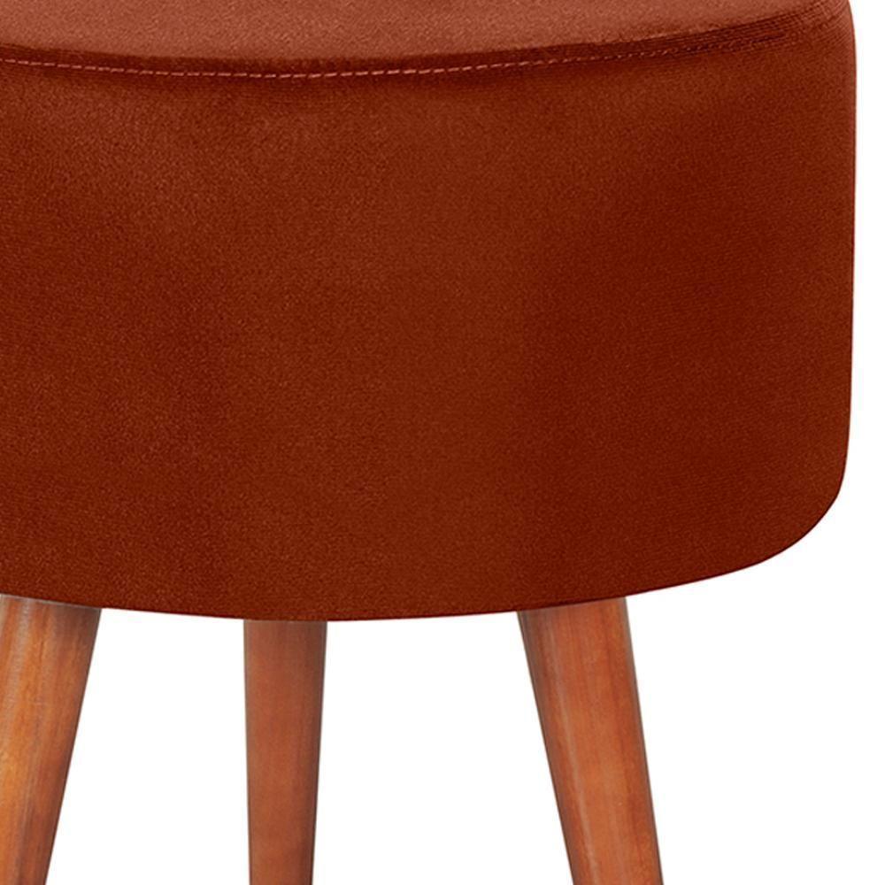 Puff Puf Redondo Pes Palito 44x40cm Suede Terra Cota Mpassos Terra Cota - 4