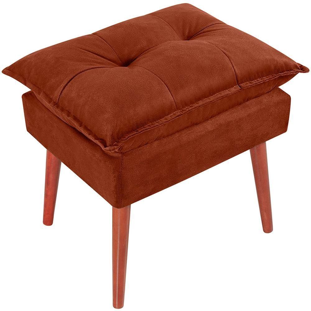 Puff Puf Opall Pes Palito 55X40Cm Suede Terra Cota Mpassos Terra Cota - 4