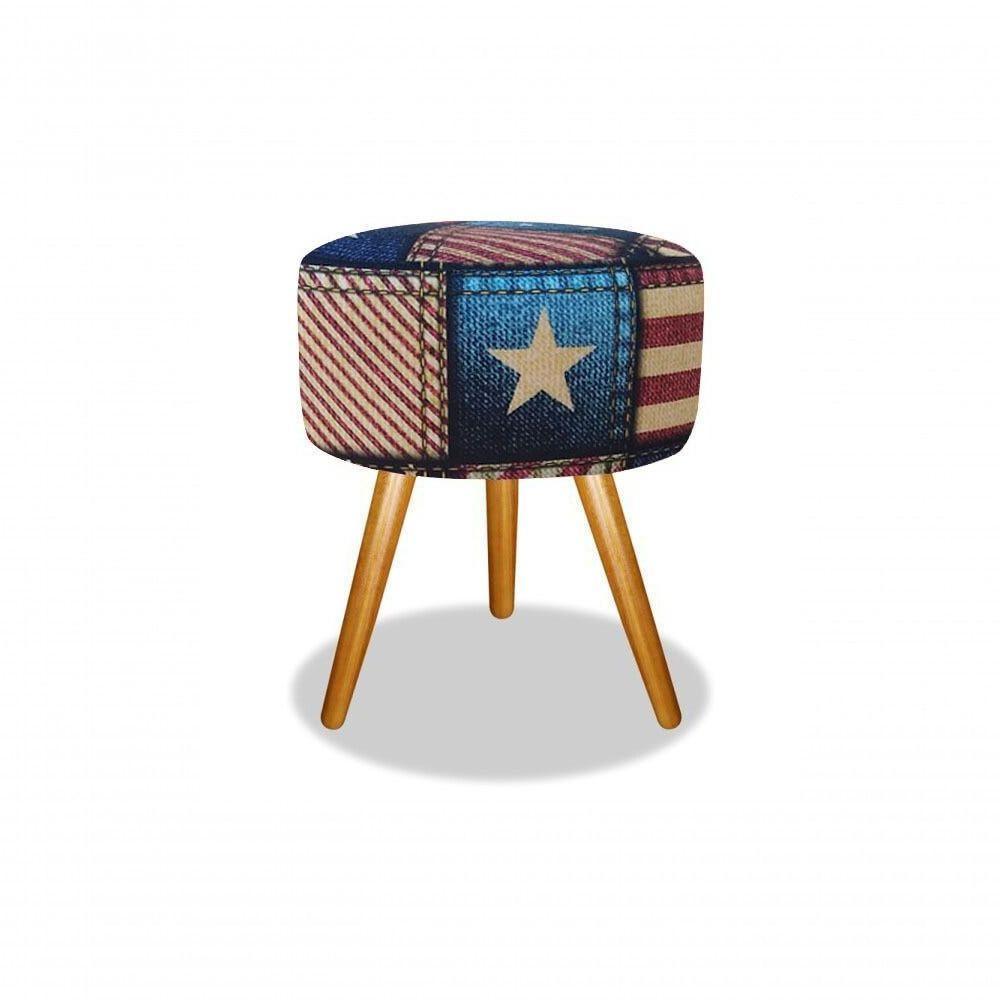 Puff para Sala E Hall de Entrada Redondo Eua Palito - 1