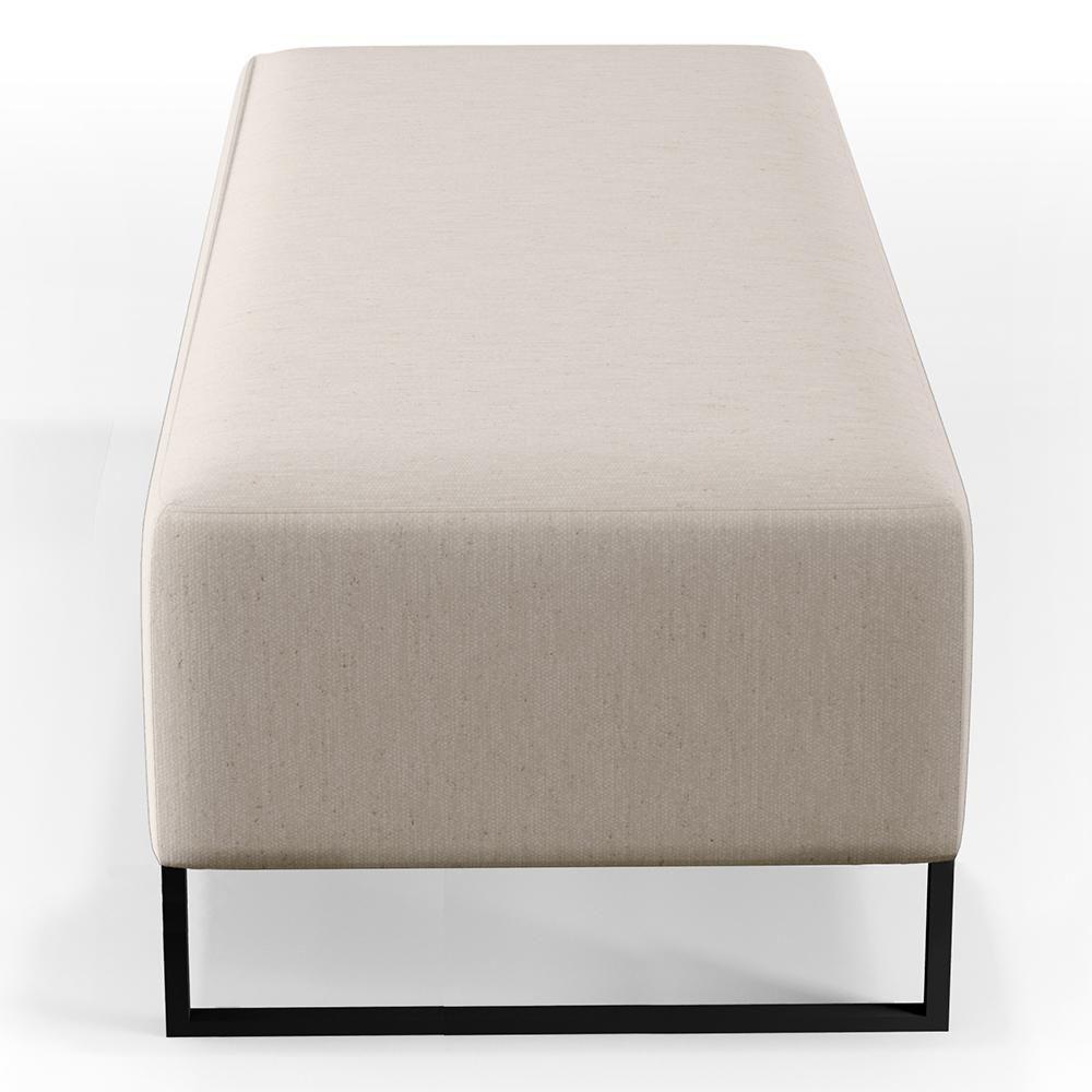 Kit 02 Puffs Bali W01 Base Ferro 120x50 Cm Linho Cru - 2