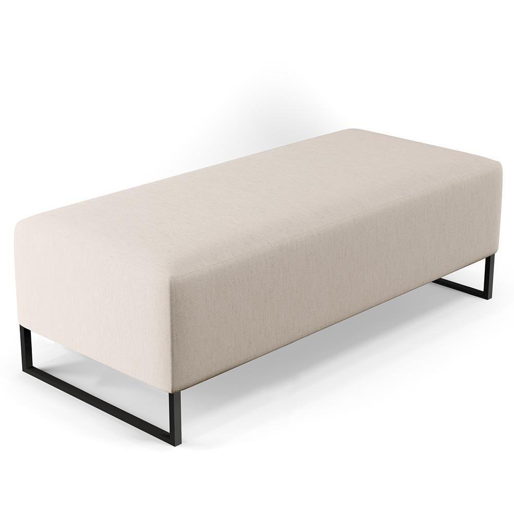 Kit 02 Puffs Bali W01 Base Ferro 120x50 Cm Linho Cru - 7