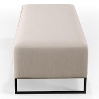 Kit 02 Puffs Bali W01 Base Ferro 120x50 Cm Linho Cru - 2