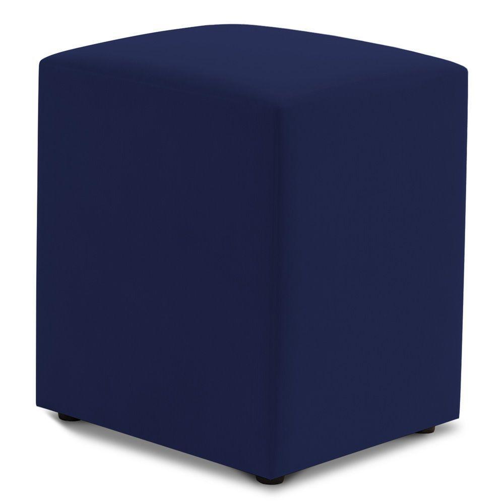 Kit 02 Puffs Decorativos Sala De Estar Quadrado 36x47cm Veludo Azul Marinho - Desk Design - 4