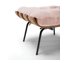 Kit 02 Puffs Costela Veludo Verde Base Metálica Preto