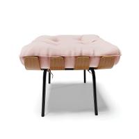 Kit 02 Puffs Costela Veludo Verde Base Metálica Preto - 7