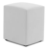 Kit 02 Puffs Decorativos Sala De Estar Quadrado 36x47cm Sintético Branco - Desk Design